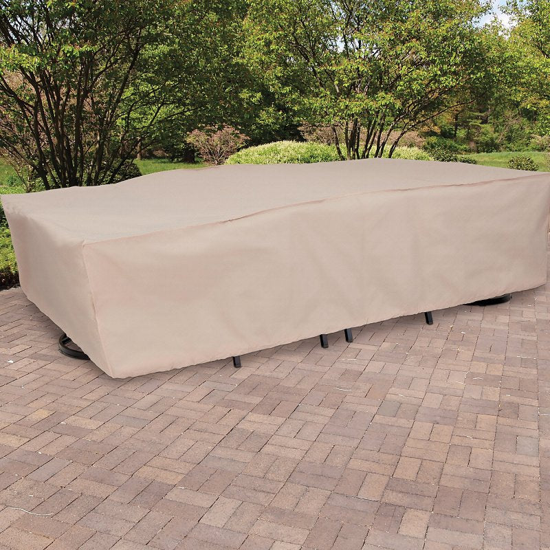 Mr. BAR-B-Q 07837BB Furniture Cover, 8.66 in L, 12.8 in W, 15.95 in H, Elastic, Taupe