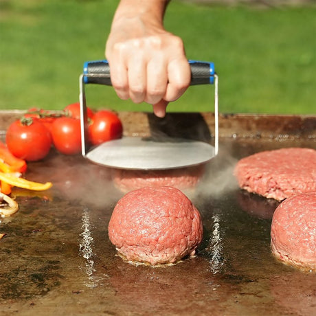 Mr. BAR-B-Q 08804RZ Burger Smasher, 5.43 in L, 5.35 in W, Stainless Steel