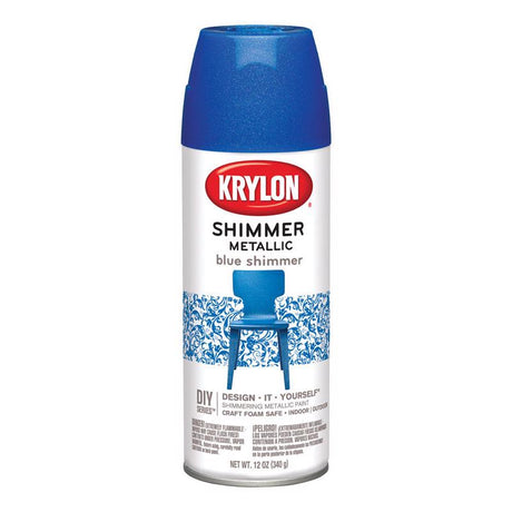 Krylon Blue Shimmer Metallic Spray Paint 12 oz, Pack of 6