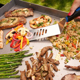 Mr. BAR-B-Q 08836RZ Griddle Spatula Set, Stainless Steel Blade, Stainless Steel, Plastic Handle, 16.41 in OAL