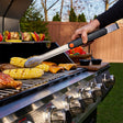 Mr. BAR-B-Q 20162Y Locking Tongs, Stainless Steel Blade, Stainless Steel, Plastic Handle, Ergonomic Handle, 16.9 in OAL