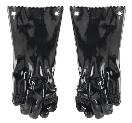 Mr. BAR-B-Q 40111Y Insulated Barbecue Gloves, Rubber, Black