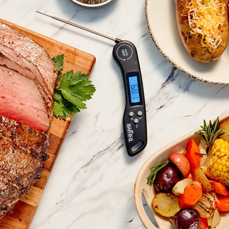 Mr. BAR-B-Q 40317Y Foldable Quick Read Thermometer, -4 to 518 deg F, Stainless Steel Probe Material