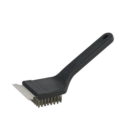 Mr. BAR-B-Q 60312Y Grill Brush with Scraper, Stainless Steel Bristle, Plastic Handle, 8 in L