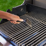 Mr. BAR-B-Q 60312Y Grill Brush with Scraper, Stainless Steel Bristle, Plastic Handle, 8 in L