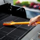 Mr. BAR-B-Q 60318Y Grill Brush with Scraper, Stainless Steel Bristle, Wood Handle