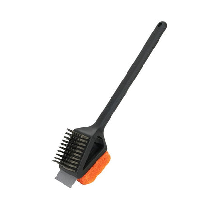 Mr. BAR-B-Q 60320Y Dual Head Grill Brush with Scrub Pad, Stainless Steel Bristle, Easy Grip Handle