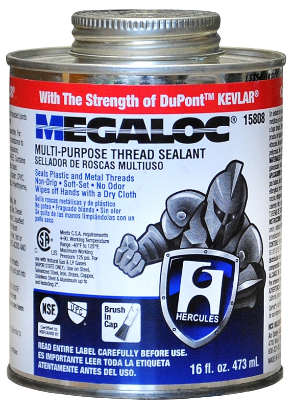 Hercules Megaloc 15804 Thread Sealant, 4 oz Can, Paste, Blue