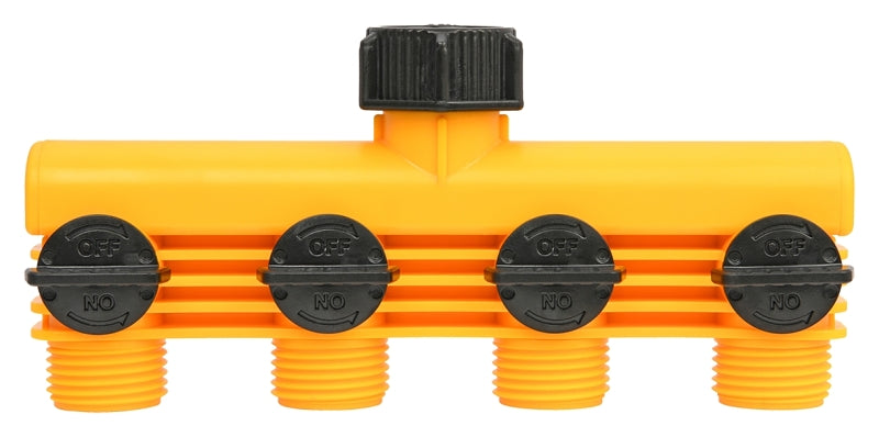 Landscapers Select YM20820 Tap Manifold Connector, 4 Way, Black/Yellow, Pack of 8