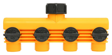 Landscapers Select YM20820 Tap Manifold Connector, 4 Way, Black/Yellow, Pack of 8