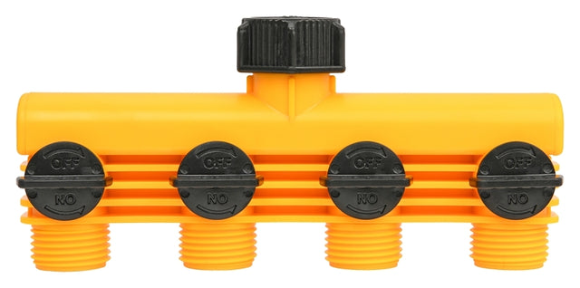 Landscapers Select YM20820 Tap Manifold Connector, 4 Way, Black/Yellow, Pack of 8