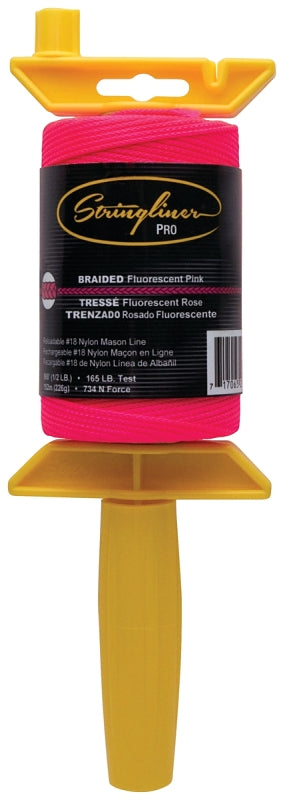 Stringliner 25462 Line Reel, 500 ft L Line, Fluorescent Pink Line, 1/2 in Dia