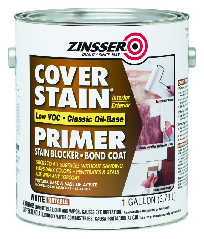 Zinsser Cover Stain White Oil-Based Alkyd Primer 1 gal, Pack of 2