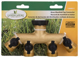 Landscapers Select GB9114A Faucet Manifold, 3/4 in Female, 4-Port/Way, Brass