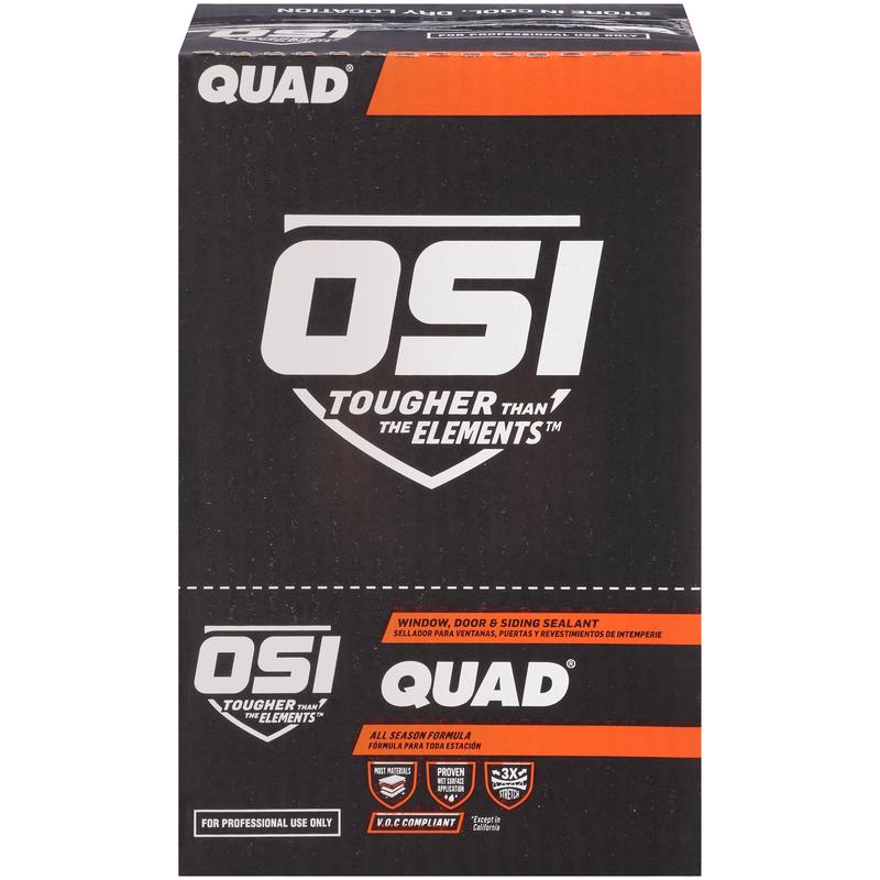 OSI Quad Black Elastomeric Polymers Door/Siding/ Window Sealant 10 oz, Pack of 12