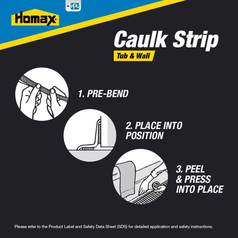 Homax White Silicone Caulk Strips 7/8 in. x 16 ft., Pack of 4