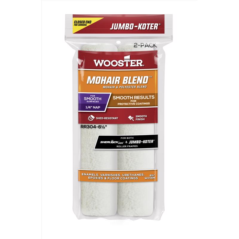 Wooster Mohair Blend 6 1/2 in. W X 1/4 in. Mini Paint Roller Cover 2 pk