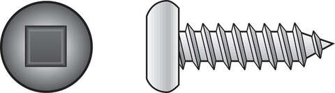 HILLMAN No. 6 X 1-1/4 in. L Square Hex Head Sheet Metal Screws 100 pk