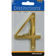 HILLMAN Distinctions 4 in. Gold Zinc Die-Cast Screw-On Number 4 1 pc, Pack of 3