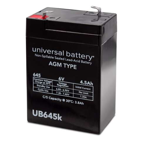 UPG 4.5 Ah 6 V Lead Acid Automotive Battery, Pack of 2