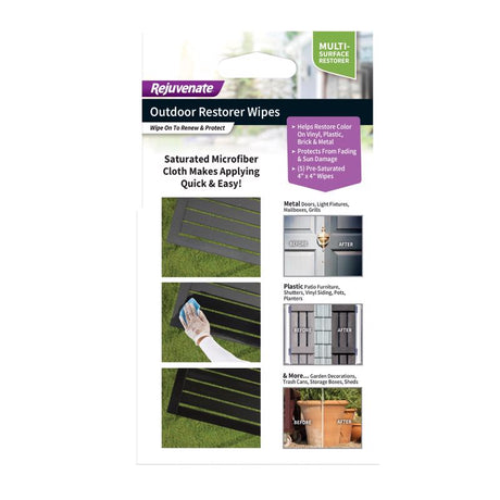 Rejuvenate Microfiber Restorer Wipe 4 in. W X 4 in. L 5 pk
