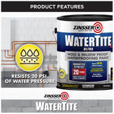 Zinsser WaterTite Bright White Smooth Water-Based Acrylic Copolymer Waterproofing Paint 1 qt