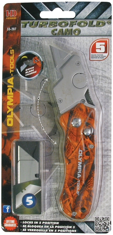Olympia Tools 33-207 Utility Knife, Orange Handle