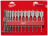 Milwaukee 48-27-1520 Boring Bit Set, Flat, 13-Piece, HCS