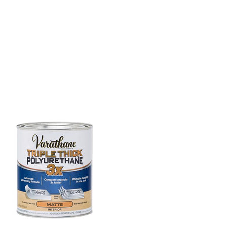 Varathane Transparent Matte Clear Water-Based Acrylic Triple Thick Polyurethane 1 qt, Pack of 2