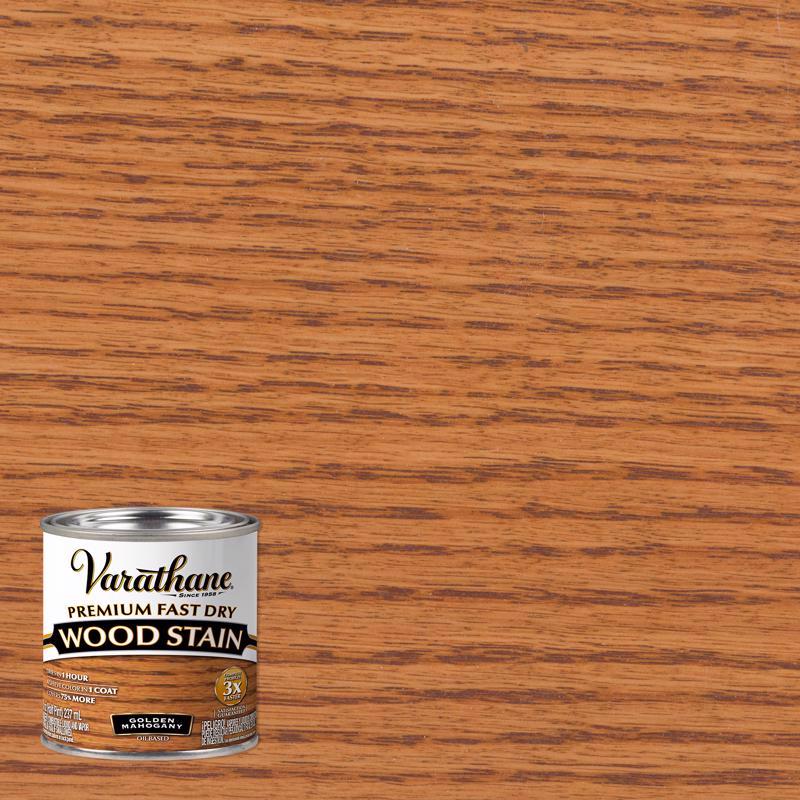 Varathane Premium Golden Mahogany Oil-Based Fast Dry Wood Stain 1/2 pt, Pack of 4