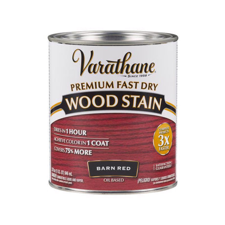 Varathane Semi-Transparent Barn Red Oil-Based Urethane Modified Alkyd Wood Stain 1 qt, Pack of 2