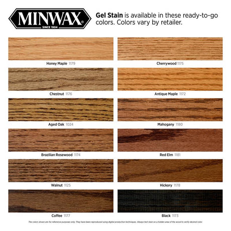 Minwax Gel Stain Semi-Transparent Black Oil-Based Gel Stain 1 qt, Pack of 4