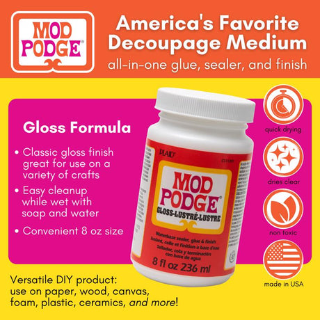 Plaid Mod Podge Gloss White Decoupage 8 oz
