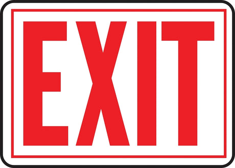 Hy-Ko SS-2W Sign, Exit, Red Legend, Aluminum, 14 in W x 9-1/4 in H Dimensions, Pack of 12