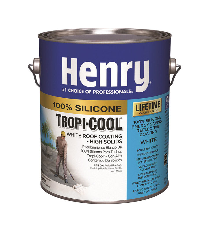 Henry Tropi-Cool Series HE887HS042 Roof Coating, White, 0.9 gal Pail, Liquid