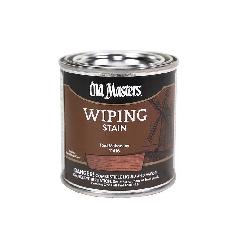 Old Masters 11416 Wiping Stain, Red Mahogany, Liquid, 0.5 pt, Can, Pack of 6