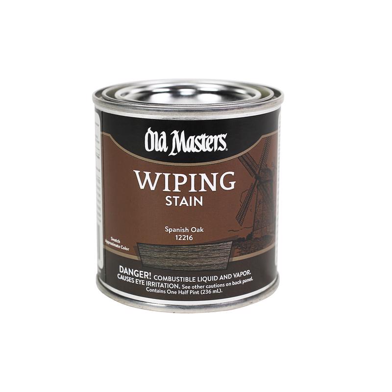 Old Masters 12216 Wiping Stain, Spanish Oak, Liquid, 0.5 pt, Can, Pack of 6