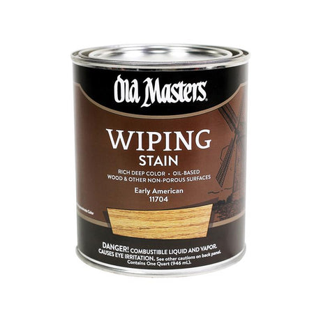 Old Masters Semi-Transparent Early American Oil-Based Wiping Stain 1 qt, Pack of 4