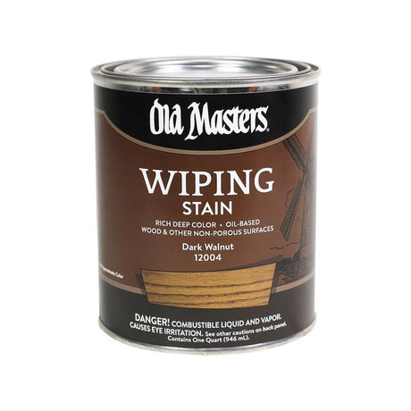 Old Masters Semi-Transparent Dark Walnut Oil-Based Wiping Stain 1 qt, Pack of 4