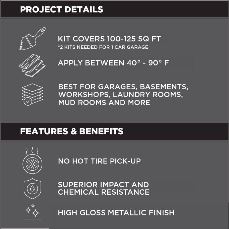 Rust-Oleum 299743 Floor Coating Kit, High-Gloss, Gunmetal, Liquid, 70 oz, Pack of 2