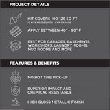 Rust-Oleum 299743 Floor Coating Kit, High-Gloss, Gunmetal, Liquid, 70 oz, Pack of 2