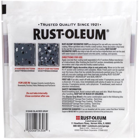 Rust-Oleum EpoxyShield Indoor and Outdoor Glacier Gray Blend Decorative Color Chips 1 lb