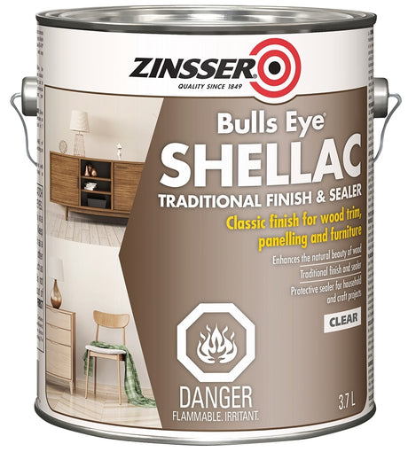 Zinsser Z00211 Shellac, Clear, Liquid, 3.7 L, Can, Pack of 2