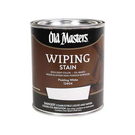 Old Masters Semi-Transparent Pickling White Oil-Based Wiping Stain 1 qt, Pack of 4