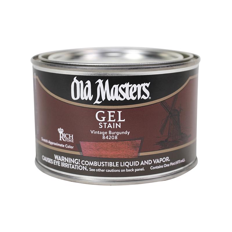 Old Masters 84208 Gel Stain, Vintage Burgundy, Liquid, 1 pt, Can, Pack of 4