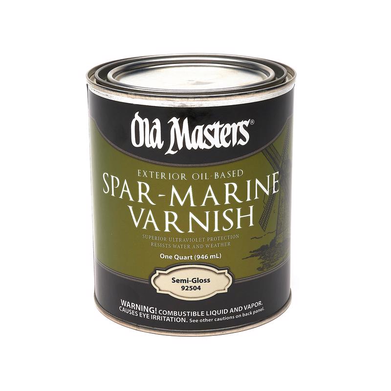 Old Masters 92504 Spar Varnish, Semi-Gloss, Liquid, 4 qt, Can