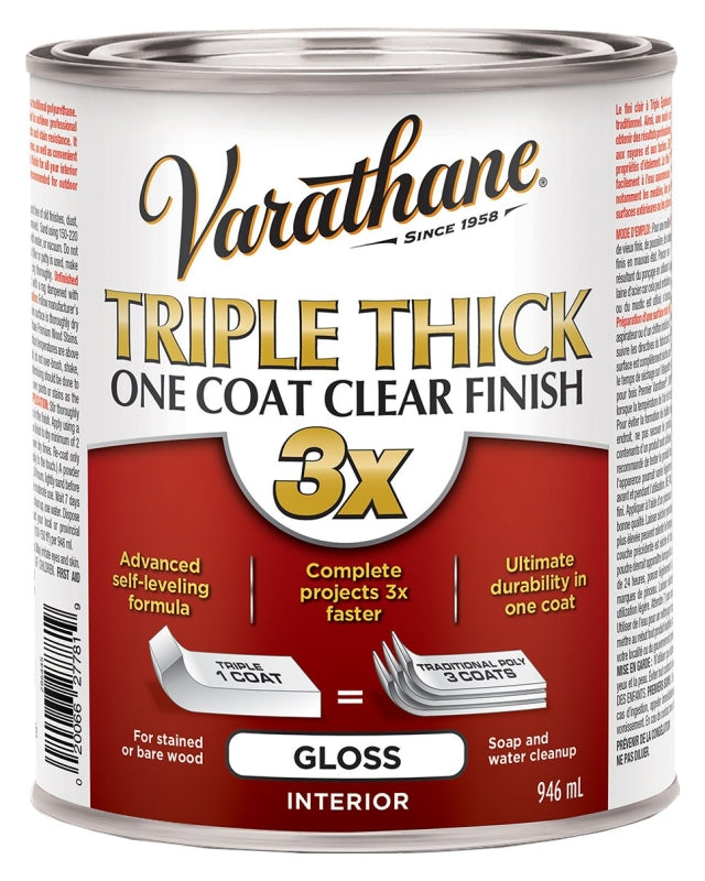 Rust-Oleum 286445 Polyurethane, Gloss, Liquid, Clear, 946 mL, Can