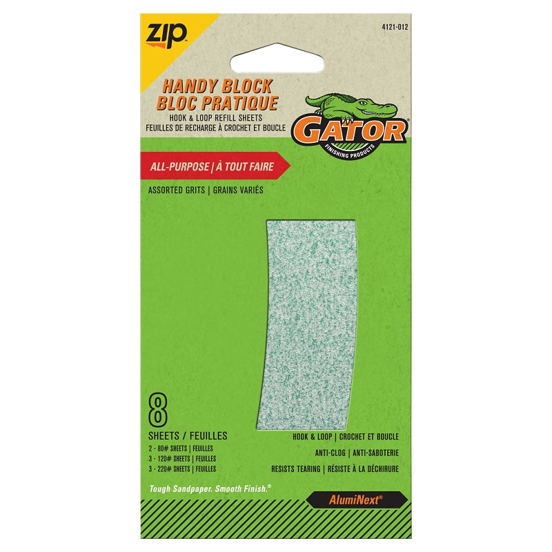 Gator 4121012 Sanding Block, 5 in L, 2-5/8 in W, Aluminum Oxide Abrasive