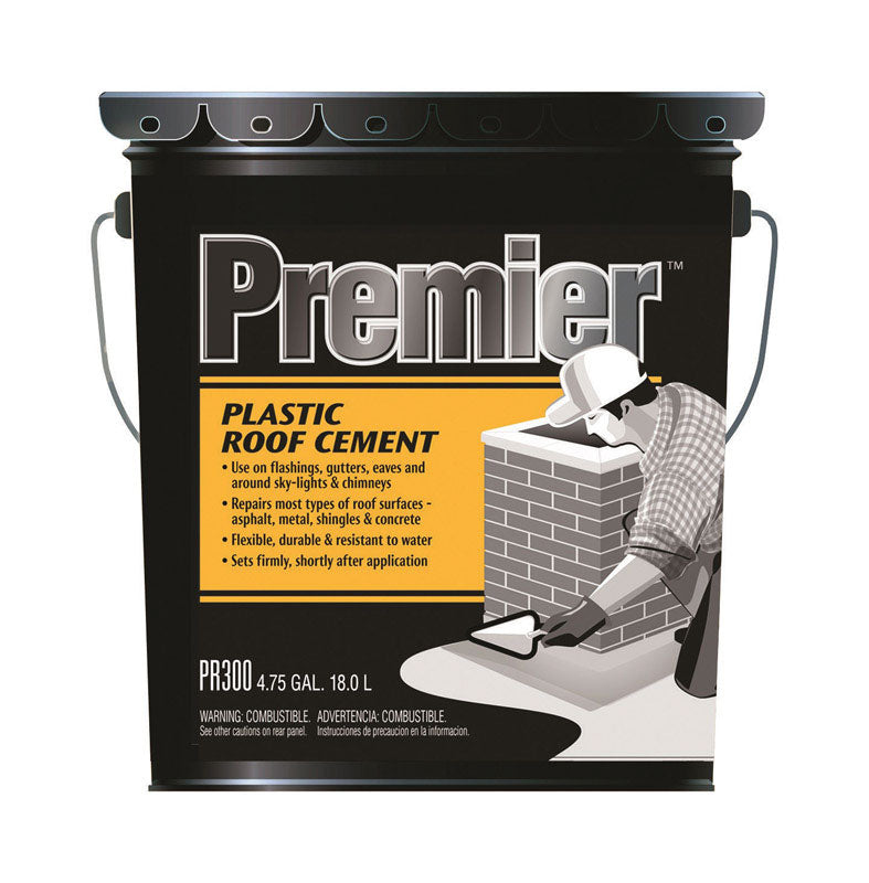 Henry PR300070 Plastic Roof Cement, Black, Liquid, Paste, 4.75 gal