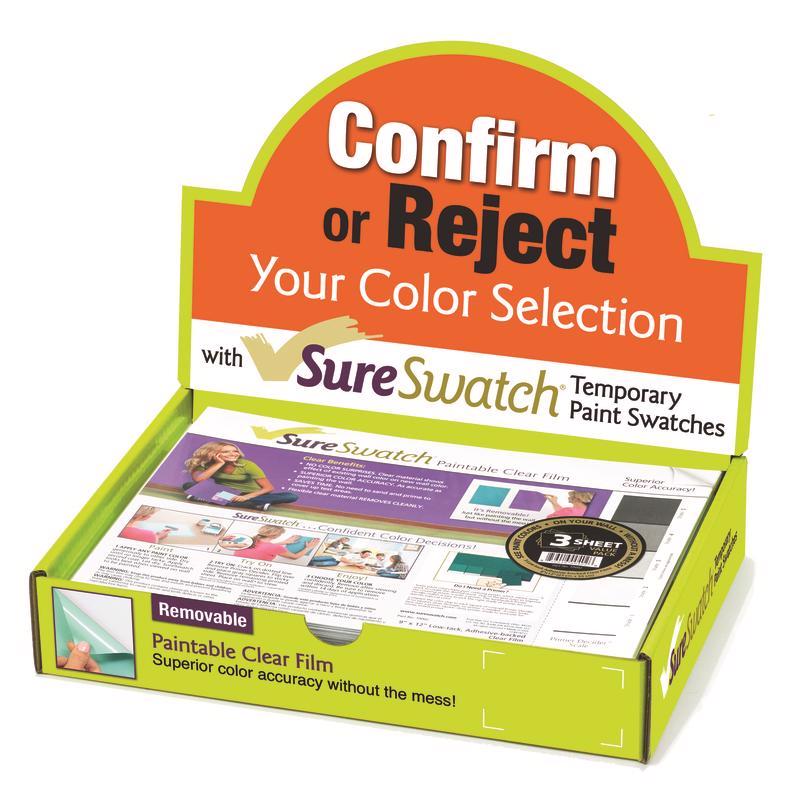 SureSwatch 9 in. W X 12 in. L Clear Plastic Paint & Stick Paint Samples, Pack of 50